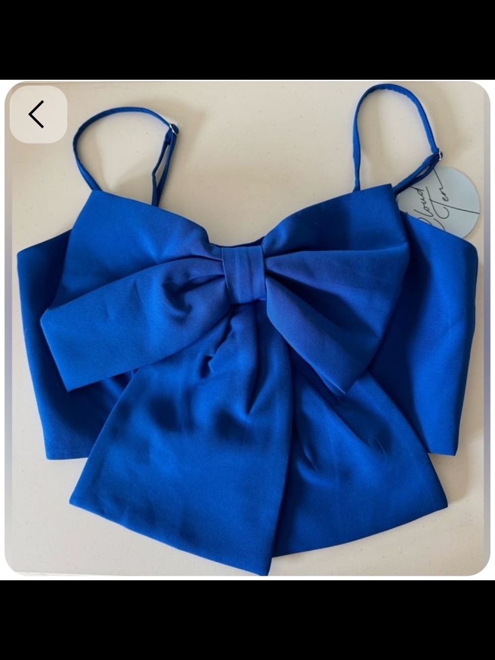 Cloud Ten Women’s Royal Blue Bow Detail Crop Top Size L - Picture 1 of 9